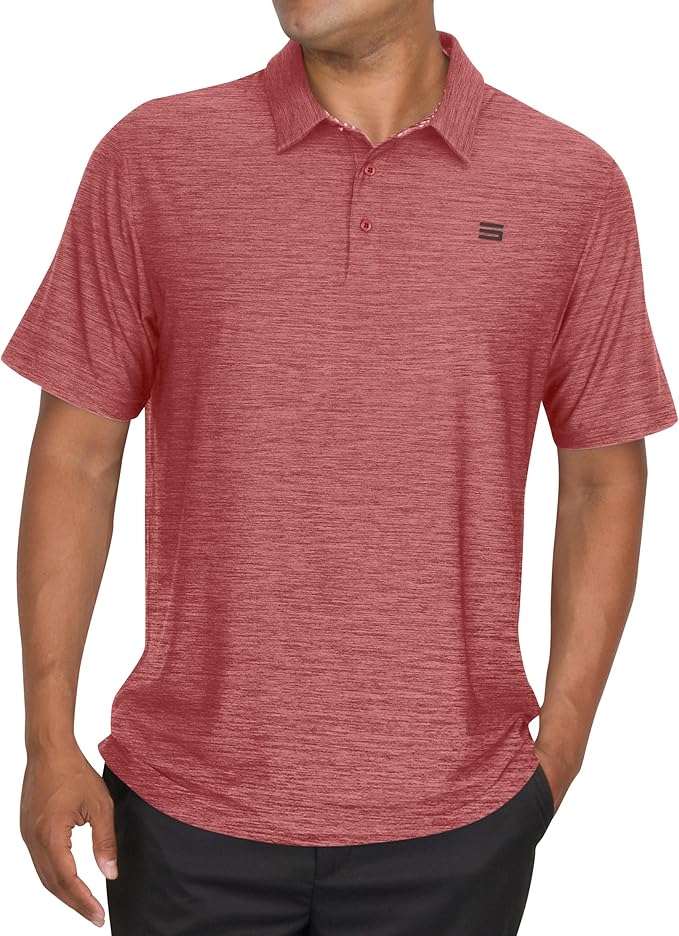Three Sixty Six Golf Shirts for Men - Dry Fit Short-Sleeve Polo, Athletic Casual Collared T-Shirt