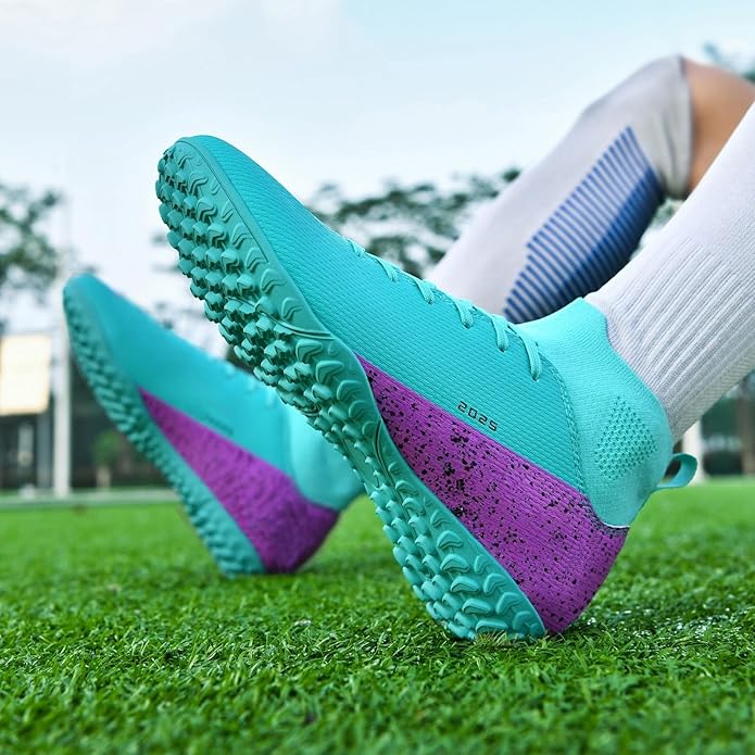Soccer Cleats for Mens Womens Indoor Soccer Shoes Unisex Baseball Turf Shoes Youth Rugby Shoes Adult AG FG TF Football Boots Wide Training Sneaker