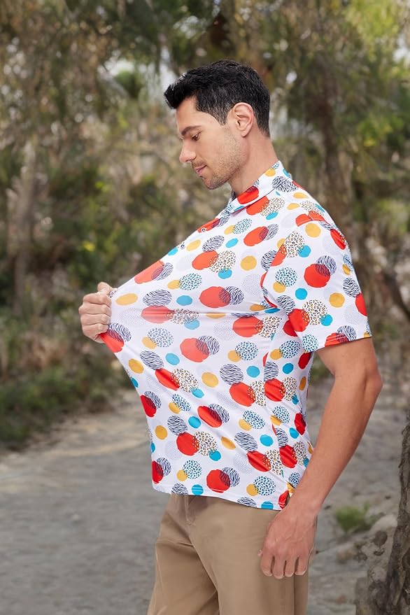 WARHORSEE Golf Polo Shirts for Men Short Sleeve Wrinkle Free 4 Way Stretch Moisture Wicking Performance Collared Tshirts
