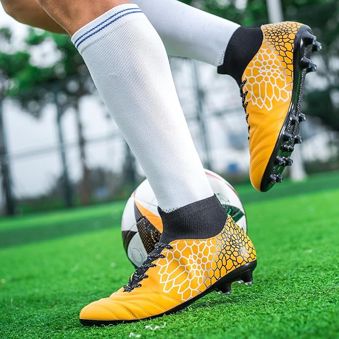 Boys Girls Soccer Cleats Youth Training Football Cleats High-top Soccer Shoes for Little/Big Kid