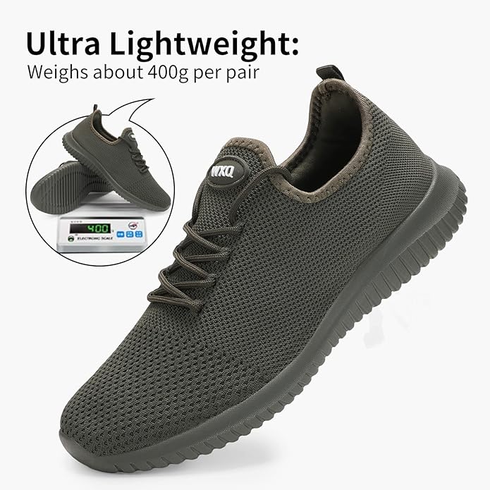 WXQ Men's Running Shoes Comfortable Lightweight Breathable Walking Shoes Mesh Workout Casual Sports Shoes