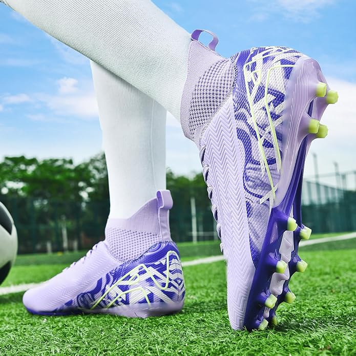 Indoor Soccer Cleats Mens Womens Turf Soccer Cleats Wide Socer Shoes FG AG TF High Ankle Football Boots