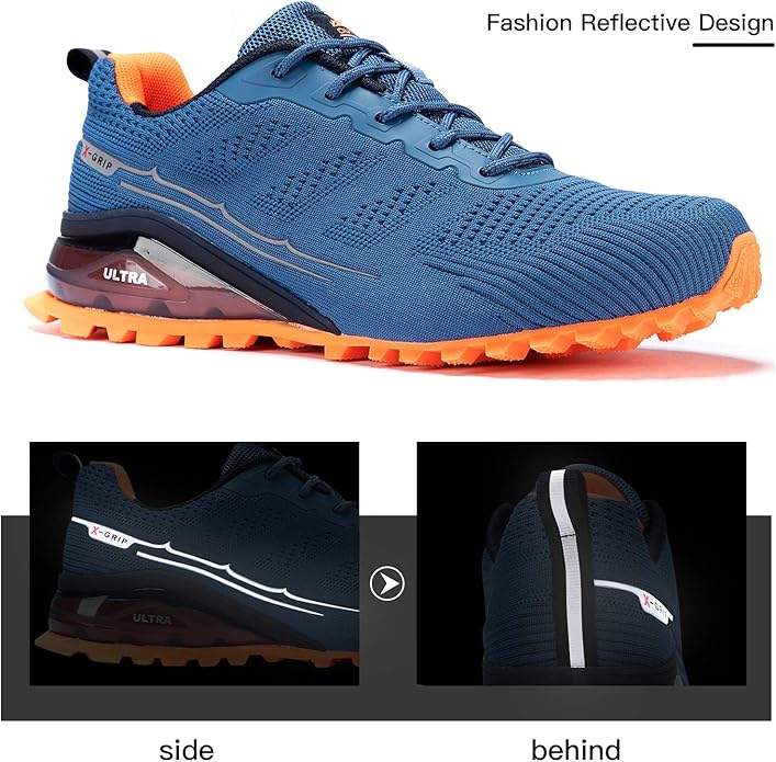 Kricely Men's Trail Running Shoes Fashion Walking Hiking Sneakers for Men Tennis Cross Training Shoe Outdoor Snearker Mens Casual Workout Footwear