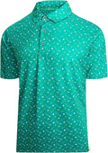 Damipow Premium Golf Shirts for Men Dry Fit Performance Polo Short Sleeve Collared Shirt
