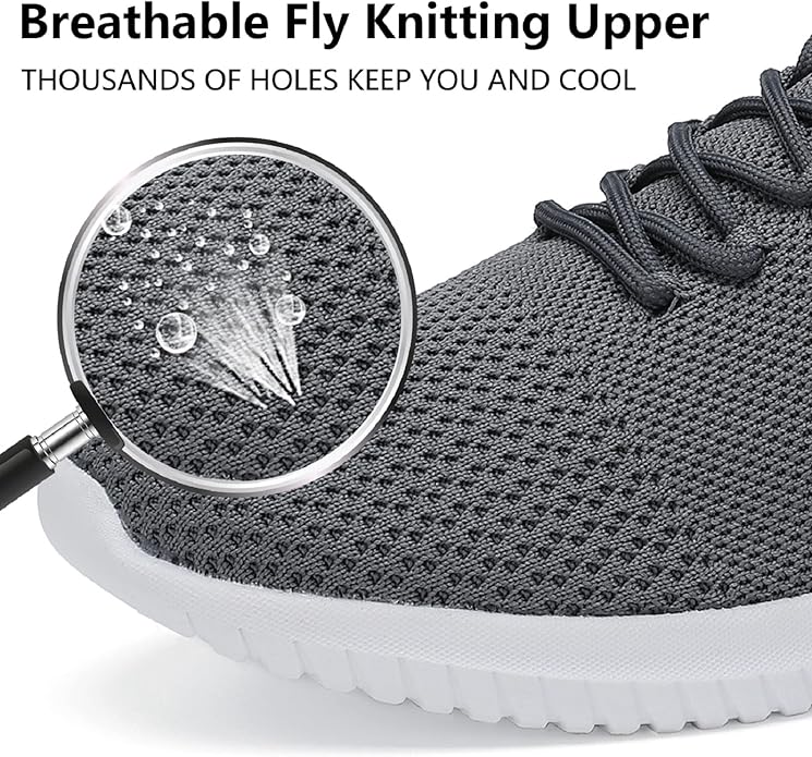 WXQ Men's Running Shoes Comfortable Lightweight Breathable Walking Shoes Mesh Workout Casual Sports Shoes