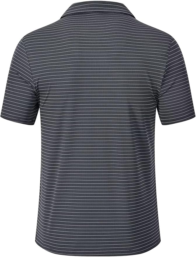 Tyhengta Men's Striped Shirt Short Sleeve Golf Polo Shirts