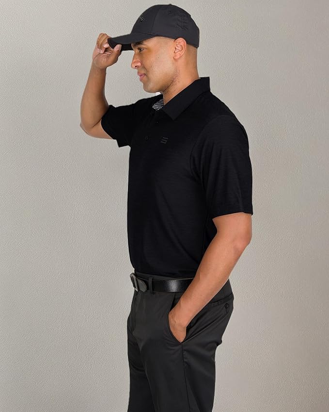 Three Sixty Six Golf Shirts for Men - Dry Fit Short-Sleeve Polo, Athletic Casual Collared T-Shirt
