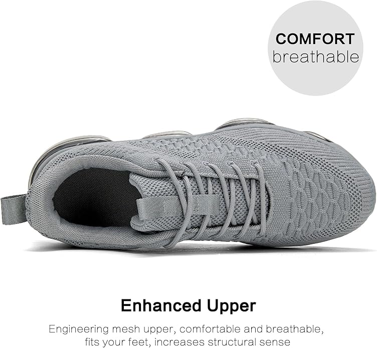 Men's Air Cushion Running Shoes Breathable Tennis Fashion Sneakers Non Slip Workout Casual Sport Shoes Gym Training Comfortable Walking Shoes