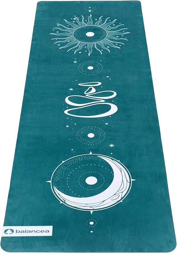 Yoga Mat 5mm Non Slip Suede & TPE - Eco-Friendly Fitness & Exercise Mat for Home Gym, Pilates, Hot Yoga, and Meditation - Lightweight Durable 72 x 24 inch Workout Mat for Women & Men