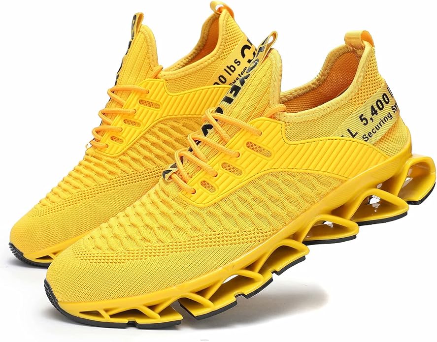 Vooncosir Men's Fashion Sneakers Breathable Mesh Running Shoes Blade Non Slip Soft Sole Casual Athletic Walking Shoes
