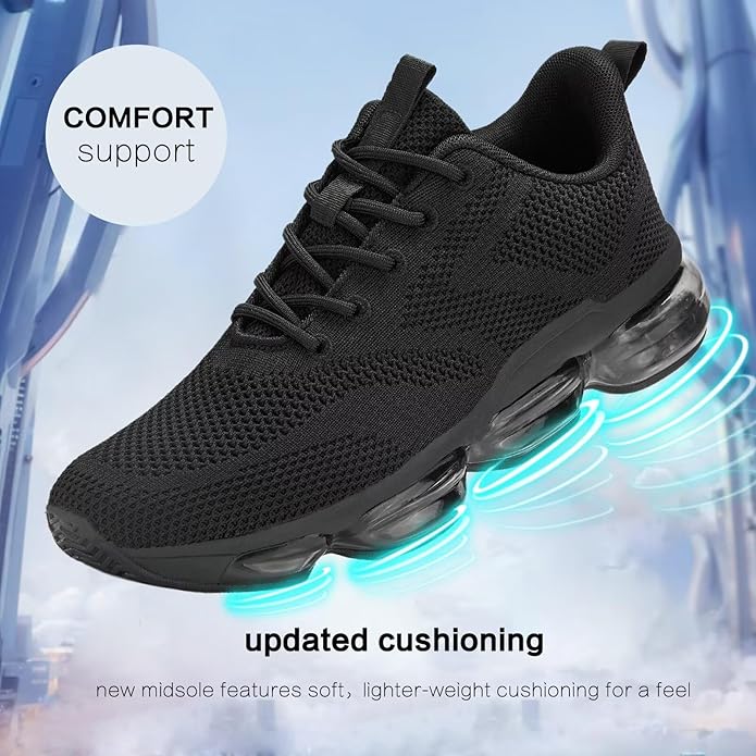 Mens Running Shoes Air Low Top Comfort Walking Lace Up Sneakers Breathable Fashion Tennis Sport Gym Fitness Cross Trainers
