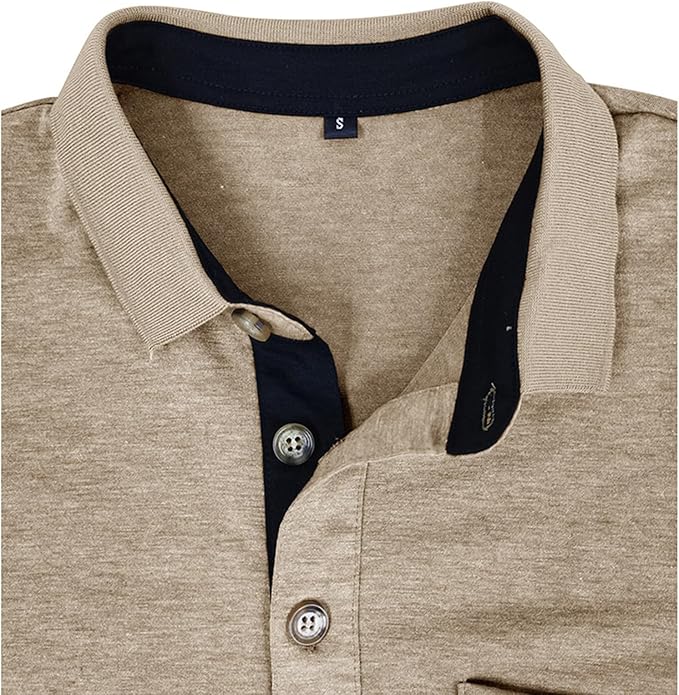 SEGANUP Men's Fashion Polo Shirts Short Sleeve Casual Cotton Golf Shirts Moisture Wicking Polo Shirt with Pocket