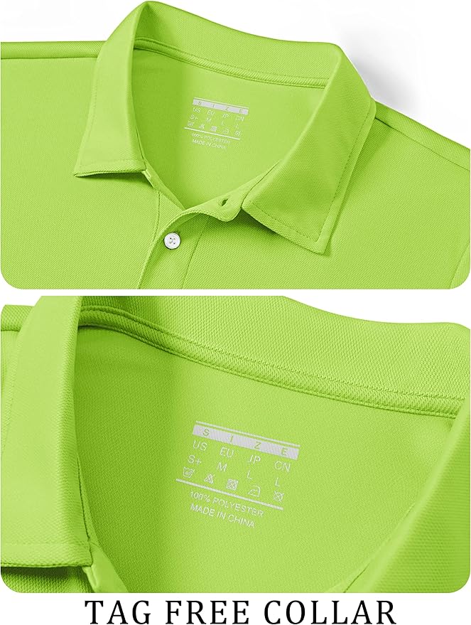 TACVASEN Mens Golf Shirt Dry Fit Mens Polo Shirts Short Sleeve Performance Golf Polos for Men with Collar Work Shirts