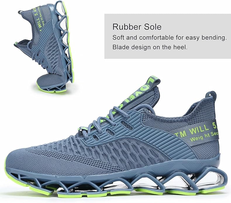 Vooncosir Men's Fashion Sneakers Breathable Mesh Running Shoes Blade Non Slip Soft Sole Casual Athletic Walking Shoes