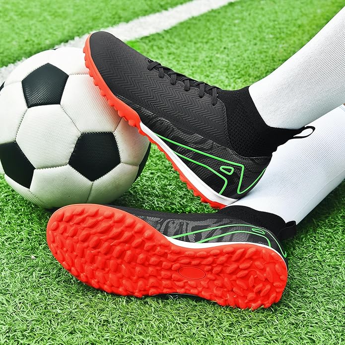 Indoor Soccer Cleats Mens Womens Turf Soccer Cleats Wide Socer Shoes FG AG TF High Ankle Football Boots