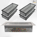 Floor Register Vent Cover Filter Net, 4"x12" Air Vent Screen Mesh Covers Catcher Filter Hoods for Home Floor Registers Vent Filters, Black (4 Packs)