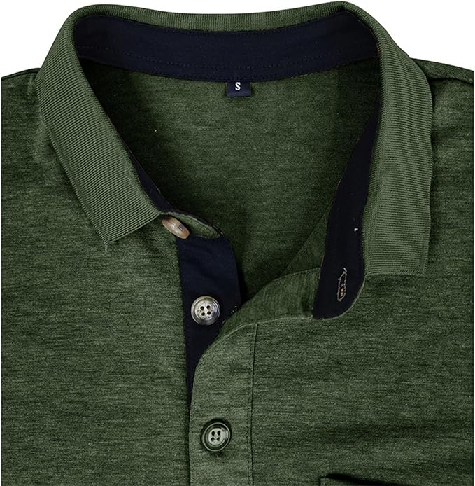 SEGANUP Men's Fashion Polo Shirts Short Sleeve Casual Cotton Golf Shirts Moisture Wicking Polo Shirt with Pocket