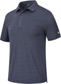 Tyhengta Men's Striped Shirt Short Sleeve Golf Polo Shirts