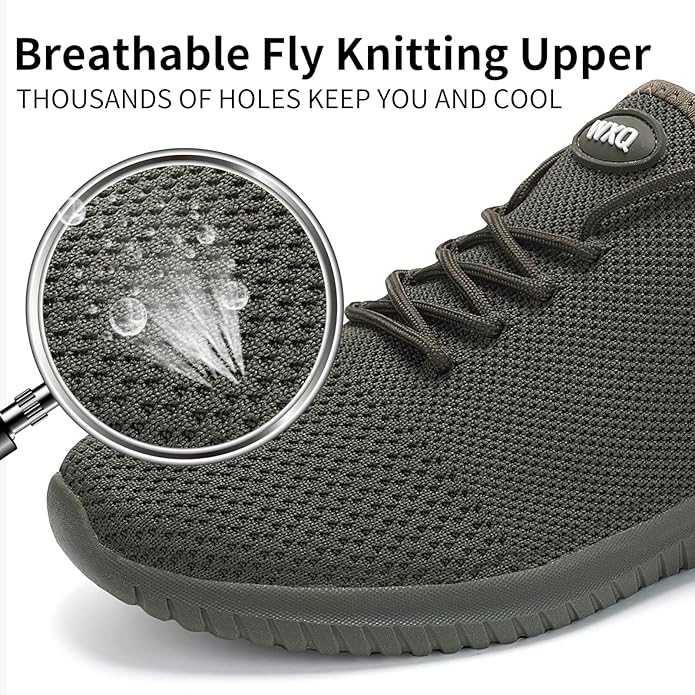WXQ Men's Running Shoes Comfortable Lightweight Breathable Walking Shoes Mesh Workout Casual Sports Shoes