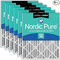 Nordic Pure 16x25x4 (Actual Size: 15 1/2 x 24 1/2 x 3 5/8) Pleated Air Filters MERV 14 Plus Carbon 6 Pack