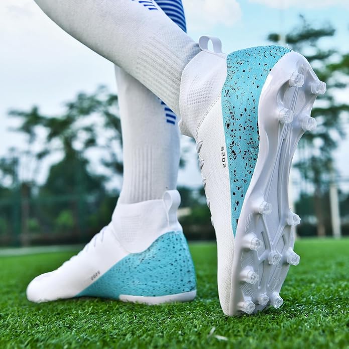 Soccer Cleats for Mens Womens Indoor Soccer Shoes Unisex Baseball Turf Shoes Youth Rugby Shoes Adult AG FG TF Football Boots Wide Training Sneaker