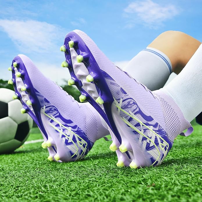 Indoor Soccer Cleats Mens Womens Turf Soccer Cleats Wide Socer Shoes FG AG TF High Ankle Football Boots