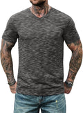Men's V Neck T Shirts Casual Stylish Fitted Stretch Tee Shirt with Pocket (S-3XL)