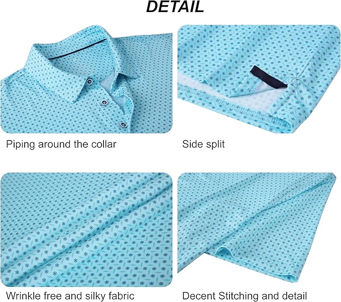 WARHORSEE Golf Polo Shirts for Men Short Sleeve Wrinkle Free 4 Way Stretch Moisture Wicking Performance Collared Tshirts