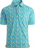 Damipow Premium Golf Shirts for Men Dry Fit Performance Polo Short Sleeve Collared Shirt