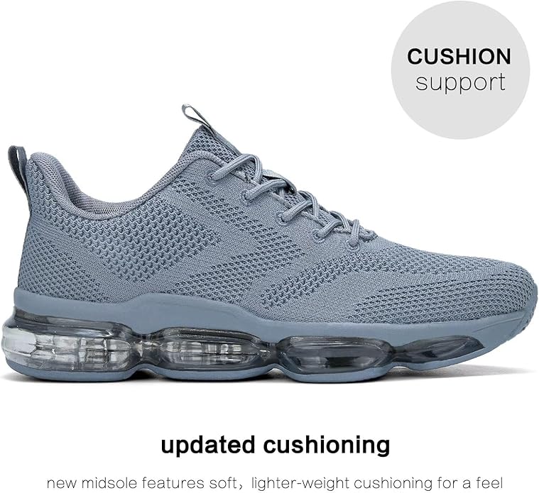 Mens Running Shoes Air Low Top Comfort Walking Lace Up Sneakers Breathable Fashion Tennis Sport Gym Fitness Cross Trainers