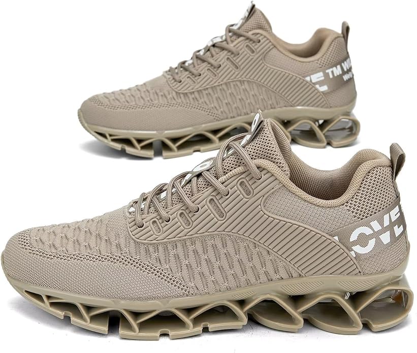 Vooncosir Men's Fashion Sneakers Breathable Mesh Running Shoes Blade Non Slip Soft Sole Casual Athletic Walking Shoes
