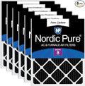 Nordic Pure 16x16x1 (Actual Size: 15 3/4 x 15 3/4 x 3/4) Pure Carbon Pleated Odor Reduction Furnace Air Filters 6 Pack