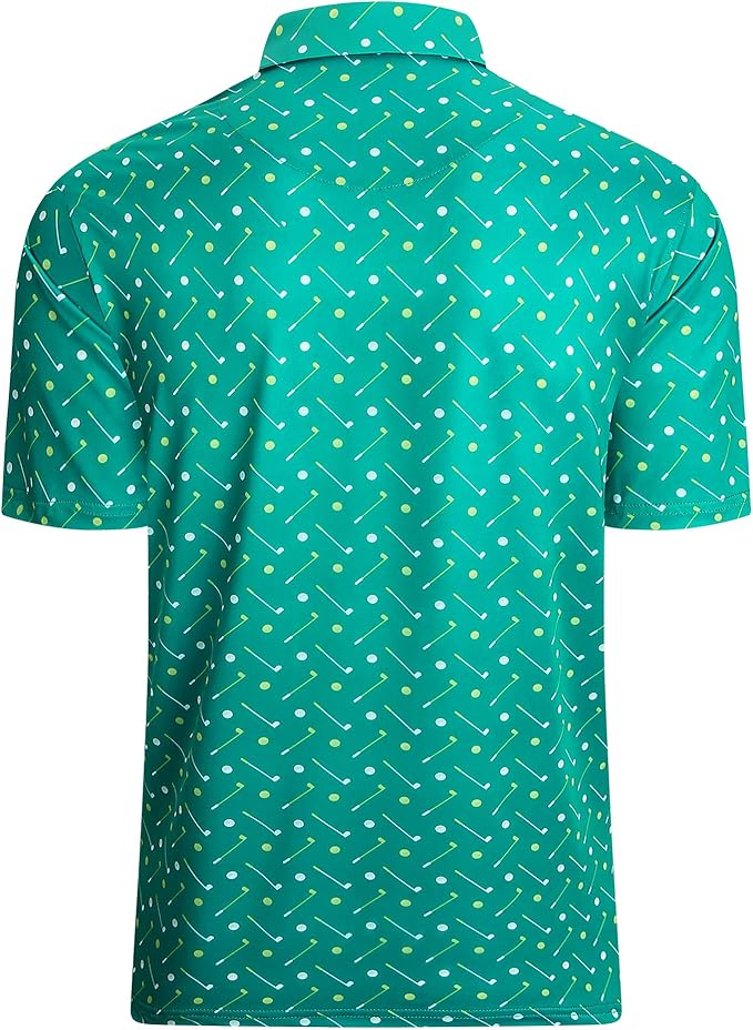 Damipow Premium Golf Shirts for Men Dry Fit Performance Polo Short Sleeve Collared Shirt