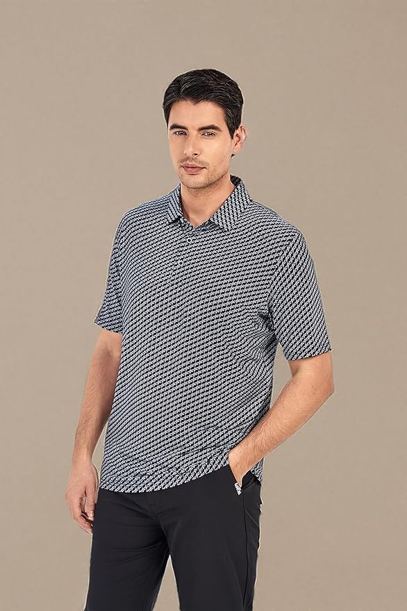 WARHORSEE Golf Polo Shirts for Men Short Sleeve Wrinkle Free 4 Way Stretch Moisture Wicking Performance Collared Tshirts