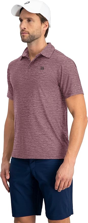 Three Sixty Six Golf Shirts for Men - Dry Fit Short-Sleeve Polo, Athletic Casual Collared T-Shirt
