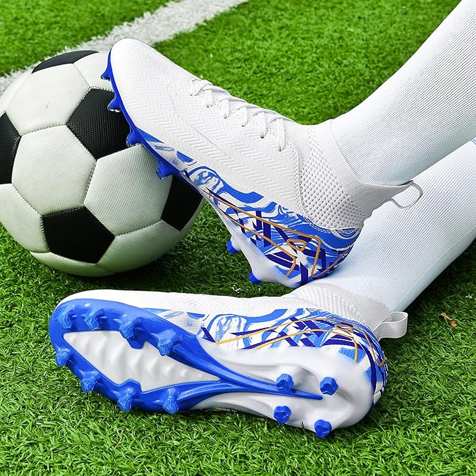 Indoor Soccer Cleats Mens Womens Turf Soccer Cleats Wide Socer Shoes FG AG TF High Ankle Football Boots