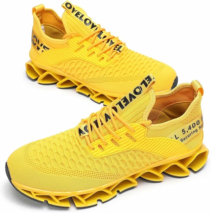 Vooncosir Men's Fashion Sneakers Breathable Mesh Running Shoes Blade Non Slip Soft Sole Casual Athletic Walking Shoes