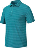 Tyhengta Men's Striped Shirt Short Sleeve Golf Polo Shirts