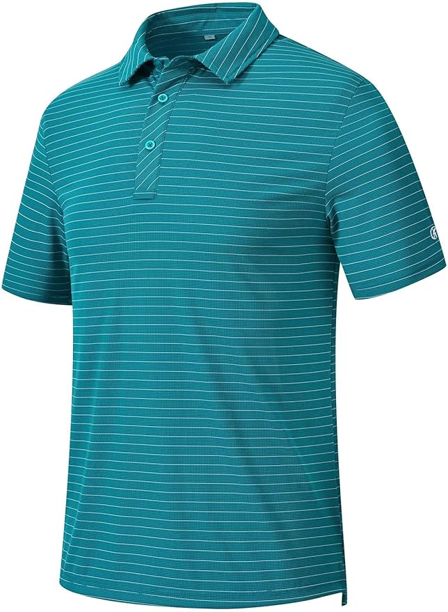 Tyhengta Men's Striped Shirt Short Sleeve Golf Polo Shirts
