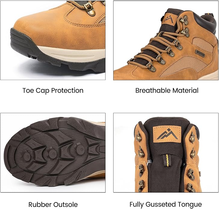 CC-Los Men's Waterproof Hiking Boots Outdoor Relaxed Fit Lightweight Size 7-13.5