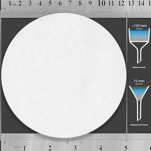 Filter Paper 12.5cm Lab Qualitative Filter Paper for Chemistry, Standard Qualitative Grade 1-Medium Flow 125mm(100 Discs)