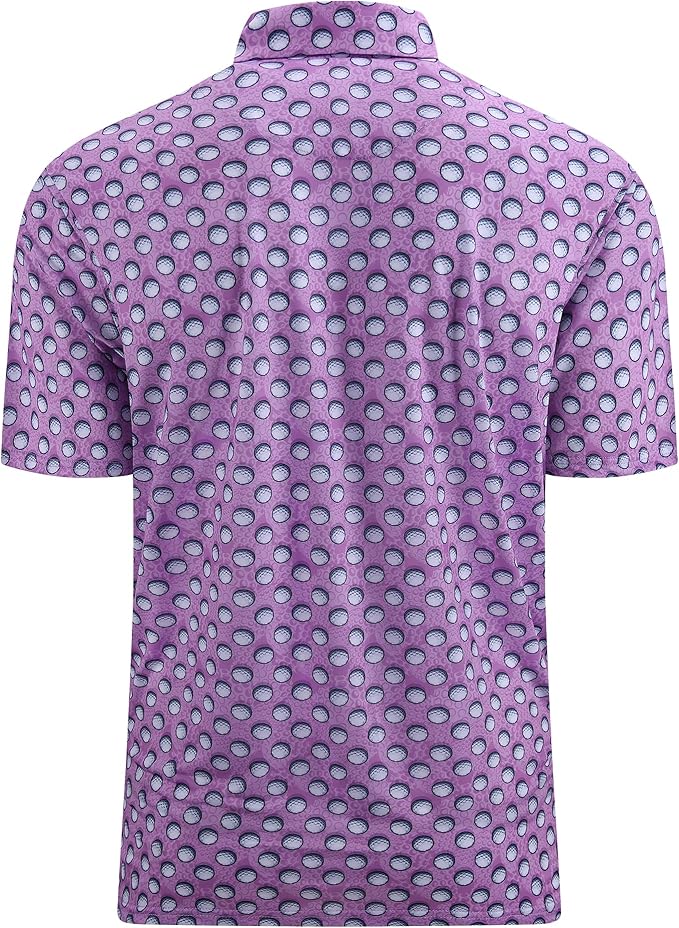 Damipow Premium Golf Shirts for Men Dry Fit Performance Polo Short Sleeve Collared Shirt