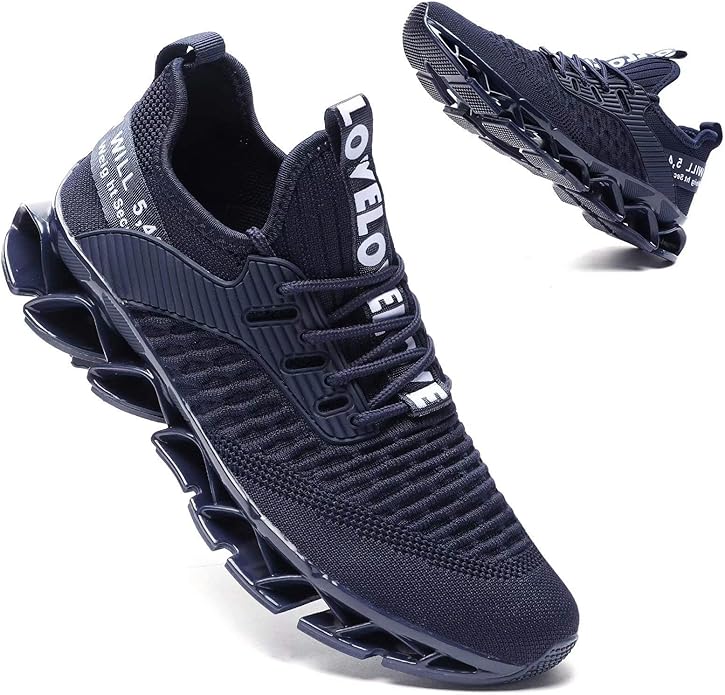 Vooncosir Men's Fashion Sneakers Breathable Mesh Running Shoes Blade Non Slip Soft Sole Casual Athletic Walking Shoes
