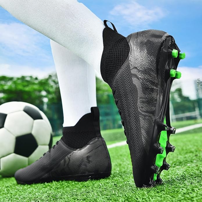 Indoor Soccer Cleats Mens Womens Turf Soccer Cleats Wide Socer Shoes FG AG TF High Ankle Football Boots