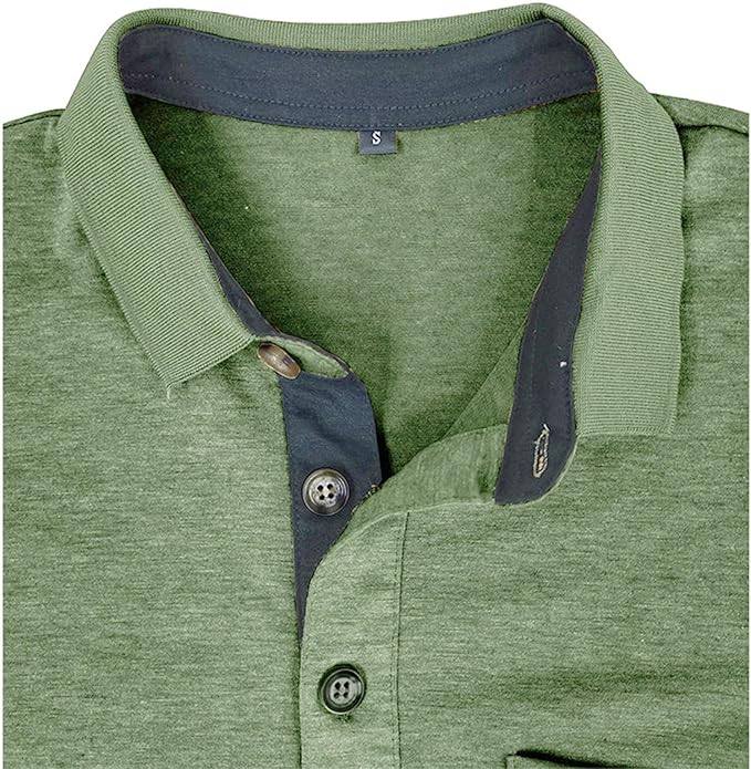 SEGANUP Men's Fashion Polo Shirts Short Sleeve Casual Cotton Golf Shirts Moisture Wicking Polo Shirt with Pocket