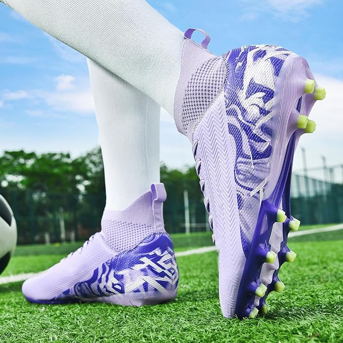 Indoor Soccer Cleats Mens Womens Turf Soccer Cleats Wide Socer Shoes FG AG TF High Ankle Football Boots