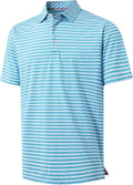 M MAELREG Golf Shirts for Men Short Sleeve Dry Fit Casual Striped Performance Moisture Wicking Collared Mens Polo Shirts