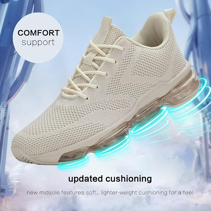 Mens Running Shoes Air Low Top Comfort Walking Lace Up Sneakers Breathable Fashion Tennis Sport Gym Fitness Cross Trainers