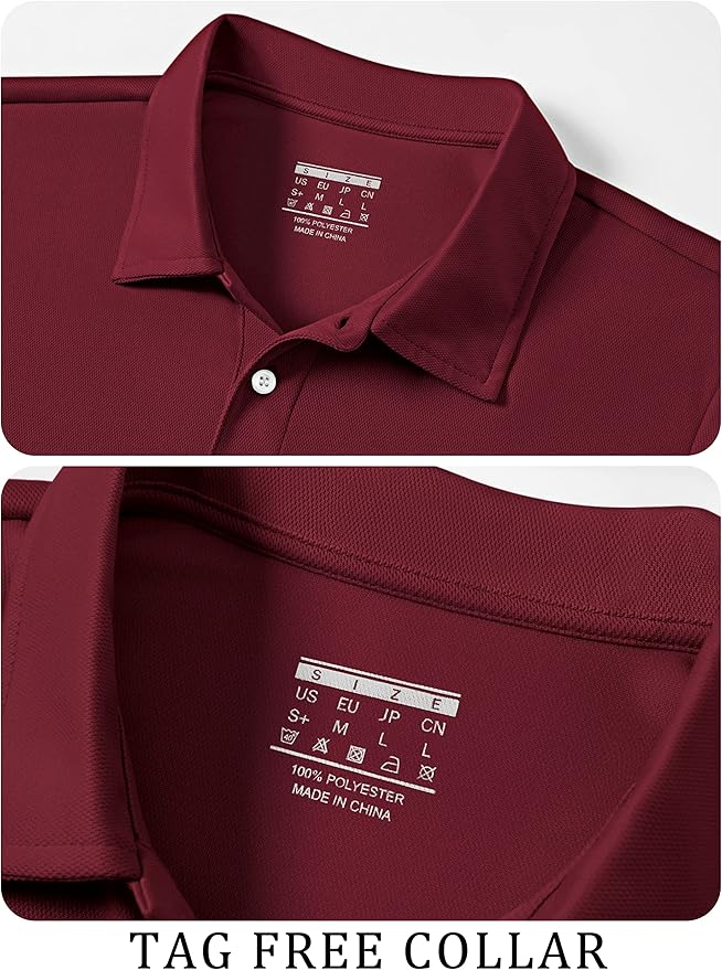 TACVASEN Mens Golf Shirt Dry Fit Mens Polo Shirts Short Sleeve Performance Golf Polos for Men with Collar Work Shirts