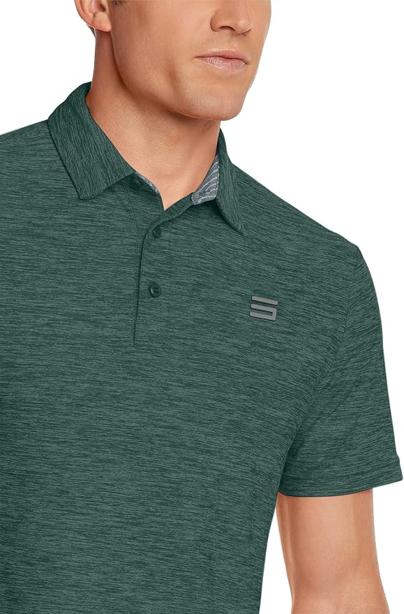 Three Sixty Six Golf Shirts for Men - Dry Fit Short-Sleeve Polo, Athletic Casual Collared T-Shirt